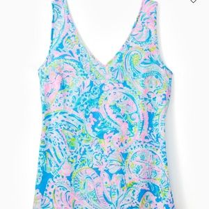 Lilly Pulitzer Gigi tank Multi team dream sz L